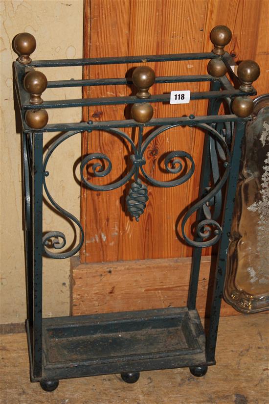 Victorian brass & iron stick stand